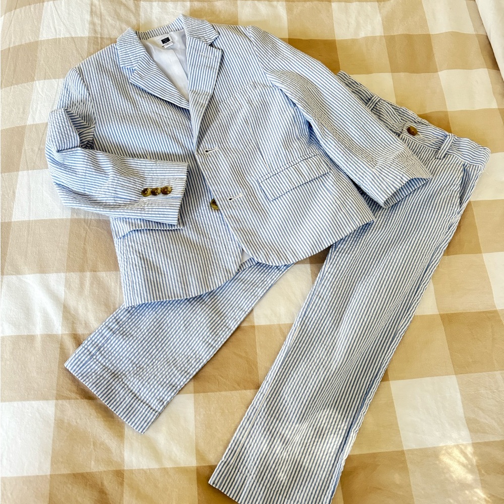 Janie and Jack seersucker matching suit.